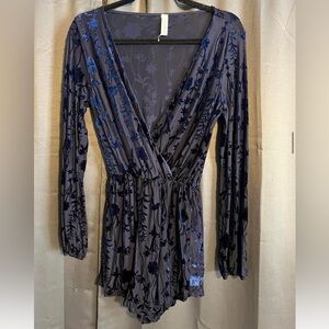 navy peppermint romper